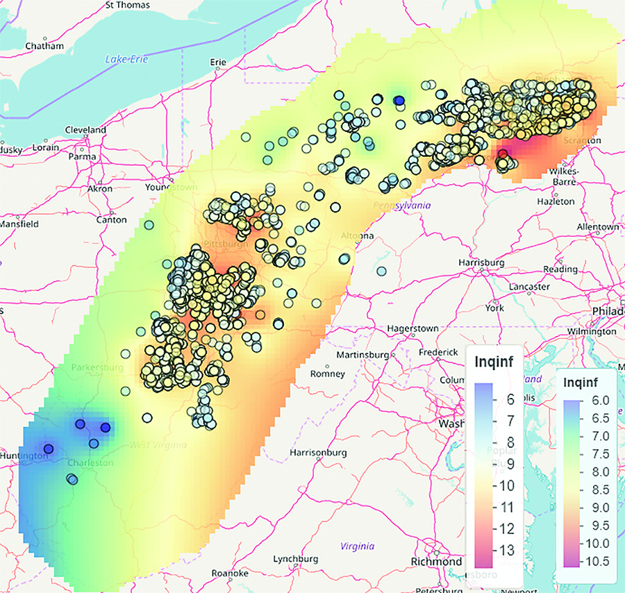 Marcellus well map