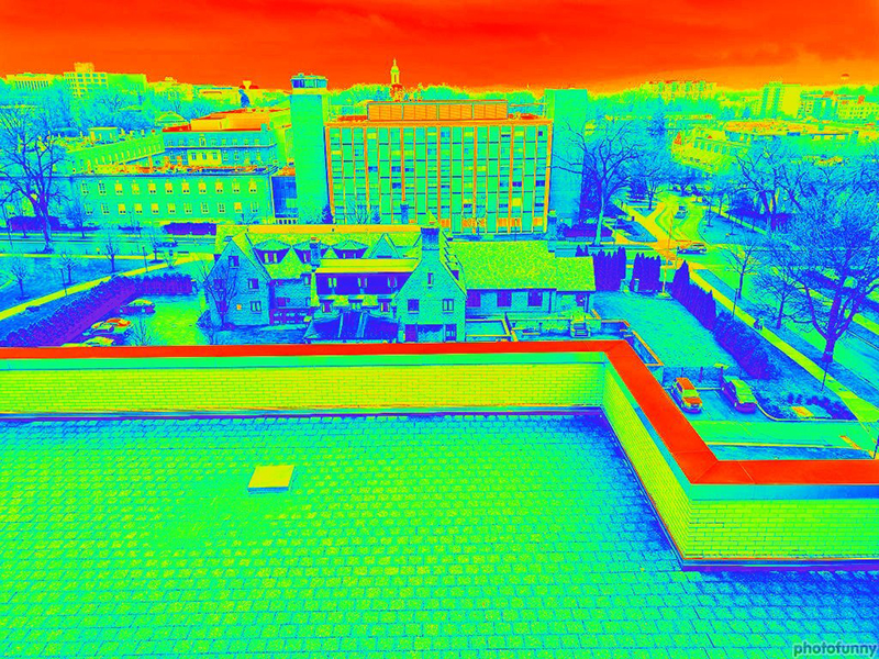 Example of thermal imaging of energy use on campus