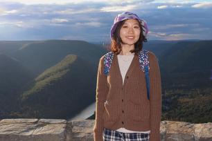Shuyu Chang, a doctoral candidate in Penn State’s Department of Geography, at Hyner View State Park, Pennsylvania