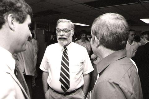 Funding woes students often face inspired Carl Chelius, center, to establish the Chelius Family Scholarship in Meteorology