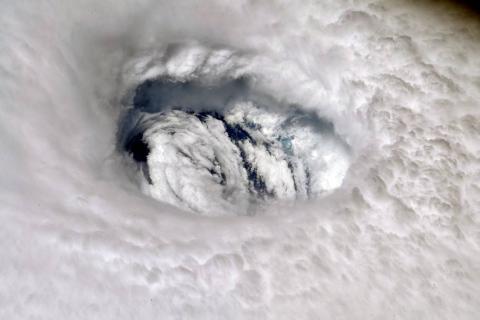 Hurricane Dorian's Eye Seen from the International Space Station