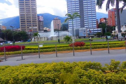 View of the Plaza Venezuela in Caracas, Venezuela