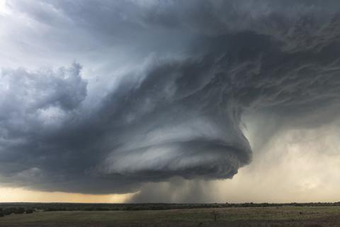 A supercell thunderstorm formed near Hico, Texas