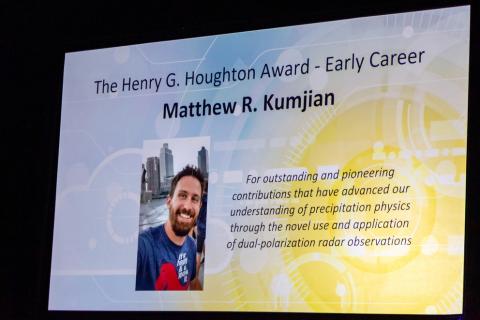 Matthew Kumjian was recently awarded the Henry G. Houghton Early Career Award from the American Meteorological Society