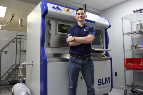 Joseph Sinclair at Imperial Machine & Tool Co. with a SLM 280HL Metal 3D-Printer