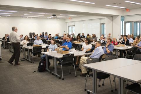 Researchers from across Penn State participating in a FEW-focused meeting aimed at building interdisciplinary teams