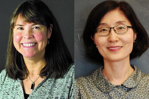 Joan Redwing (left) and Sukyoung Lee, professors in Penn State’s College of Earth and Mineral Sciences