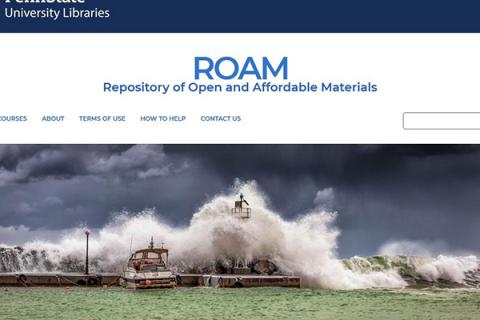 ROAM, short for “Repository of Open and Affordable Materials,” is an online publication service 