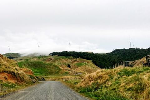 The Te Uku wind farm, carved into the rolling hills of New Zealand, is one of many wind farms that collectively provide about 5 percent of the nation’s renewable energy.