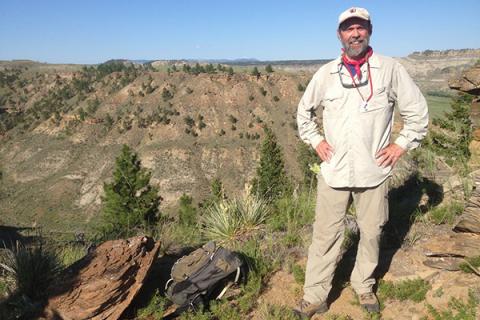 Penn State paleobiologist Mark Patzkowsky at the Upper Missouri Breaks National Monument in Montana