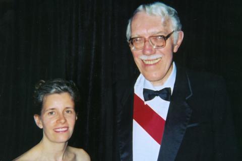 Susan Trolier-McKinstry with materials scientist Robert Newnham, at the Franklin Medal in Electrical Engineering ceremony