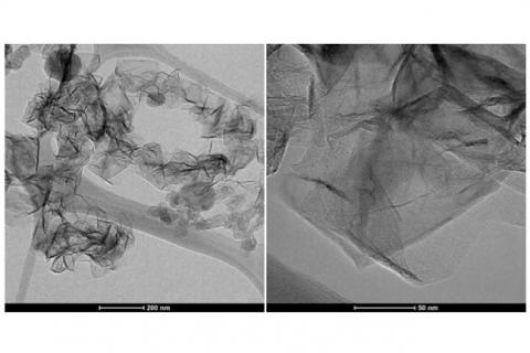 The images show the nanographene morphology as produced in the microwave plasma