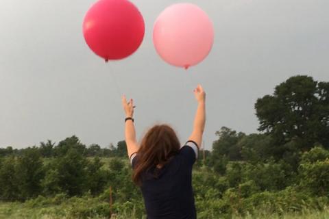 Balloons entering storm