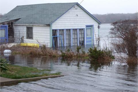House in Rhode Island in the midst of a flood in 2007