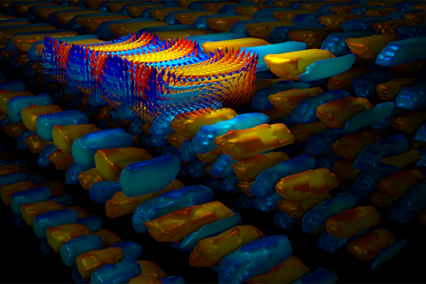 A 3D image of a supercrystal from phase-field simulations using the software µ-PRO. 