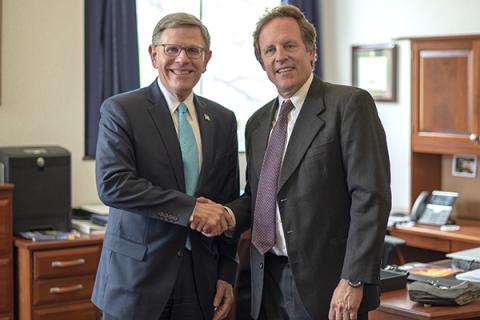 Kelvin Droegemeier (left) director of the White House Office of Science and Technology Policy is the spring commencement speaker
