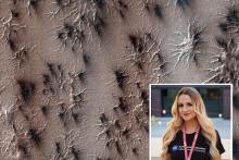 The spider-like radiating mounds found on Mars are thought to form when carbon dioxide ice below the surface heats up and releas