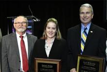 Ericka Sterns and Daniel Steiner recently accepted the 2018 Michael P. Murphy Award in Geospatial Intelligence