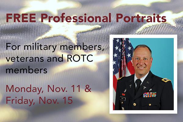 The College of Earth and Mineral Sciences is offering free professional portraits for military members, veterans and ROTC 