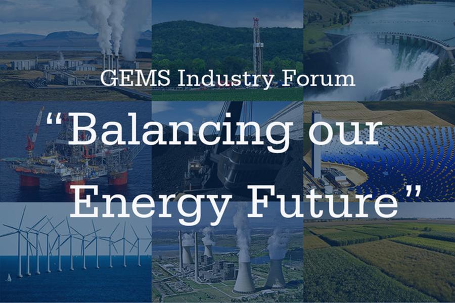 The 2017 GEMS Industry Forum, “Balancing our Energy Future,” will be held from 7 to 8:30 p.m. on Sept. 28.