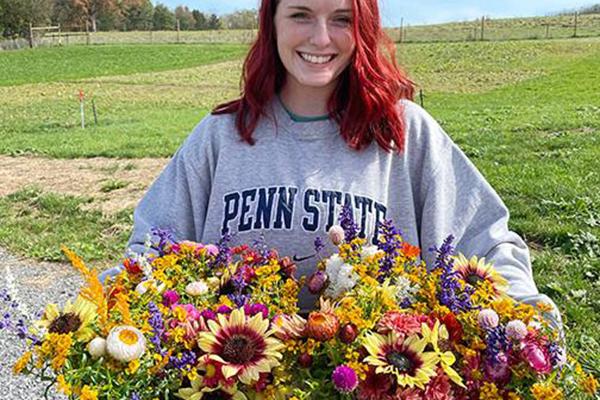 Emily Shiels, geography and global and international studies major and student farm intern