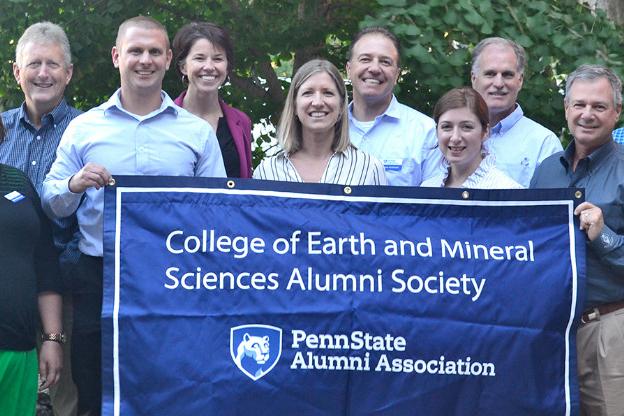 Graduates of Earth and Mineral Sciences (GEMS) board members at a meeting in 2017