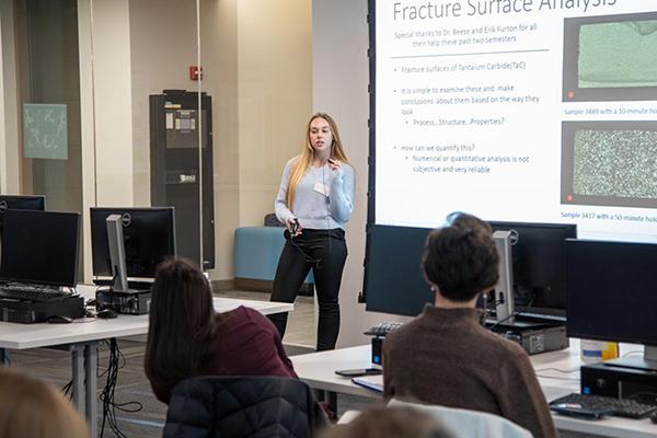 Ellery Schlorff, who is majoring in materials science and engineering, found pathways to additive manufacturing at Penn State