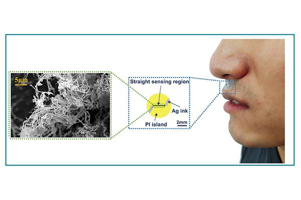 A new water-resistant gas sensor can be worn under the nose to detect nitrogen dioxide in the breath