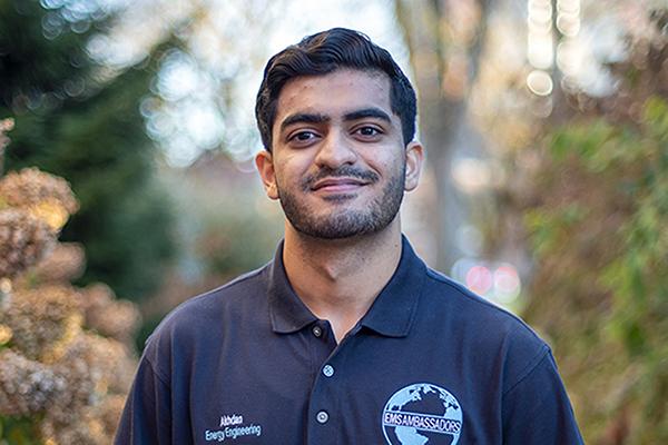  Akhdan Mir, an energy engineering major at Penn State