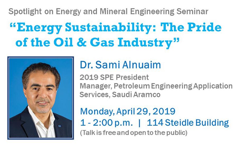 President of Society of Petroleum Engineers to discuss energy sustainability