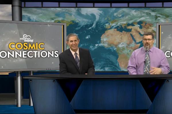 "Weather World" host Jon Nese, left, invited astronomer Chris Palma to be on the show