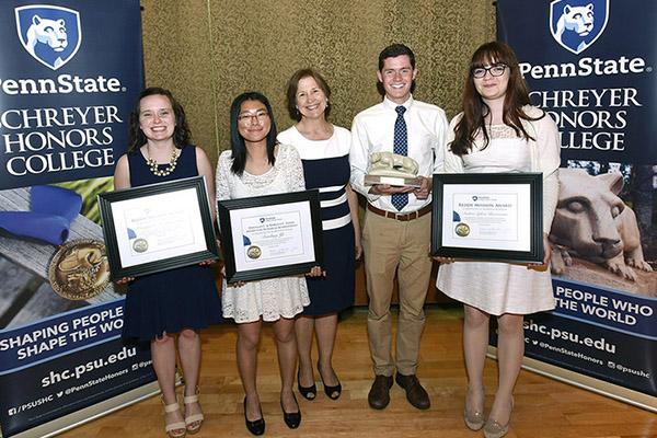 The Schreyer Honors College distributed four annual senior awards to Scholars