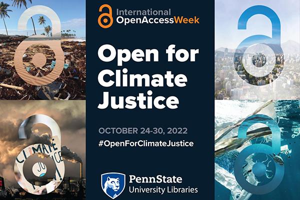 Penn State University Libraries will participate in Open Access Week by hosting a virtual panel at noon Tuesday, Oct. 25
