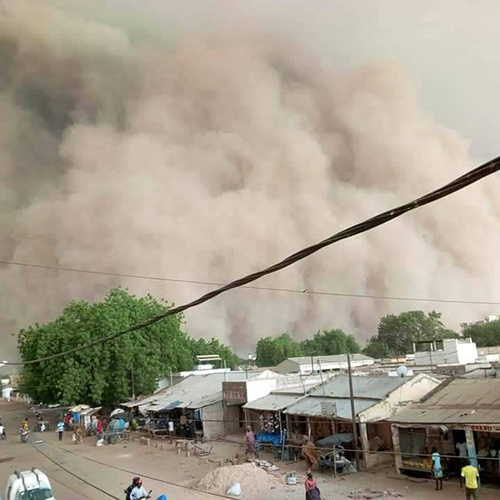 Dust storm in Africa