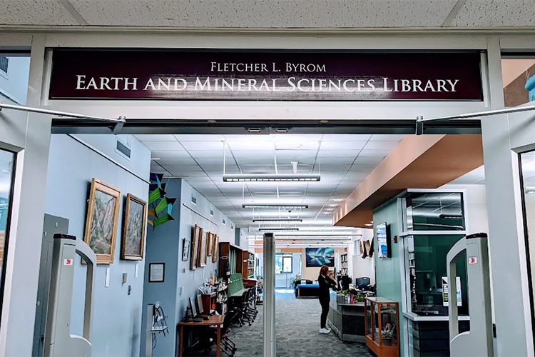 Entrance door to EMS Library