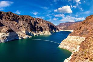 The water levels in Lake Mead, the reservoir formed by Hoover Dam on the Colorado River, have regularly been below full capacity and faces challenges due to climate change and drought