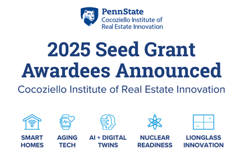  The Cocoziello Institute of Real Estate Innovation has awarded seed grants to five interdisciplinary teams focused on housing, sustainability, aging in place, and more