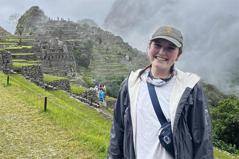Irena Potochny, an undergraduate student at Penn State, visiting Machu Picchu