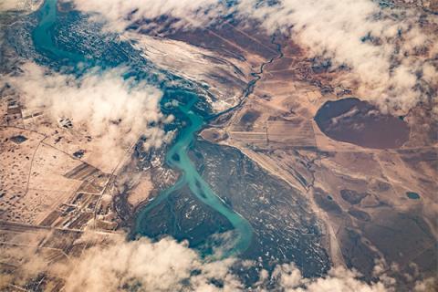 An aerial shot of Earth
