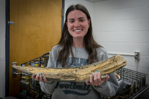 Kaitlin Dasovich, who just graduated with an undergraduate degree in geosciences, used tools at Penn State to piece together a four-year period in the life of a mastodon using a fossilized tusk found in Iowa