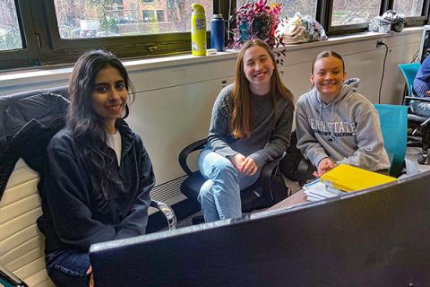 Graduate student Harman Singh mentors undergraduates through the Department of Geography's Undergraduate Research Opportunities Connection (UROC) program
