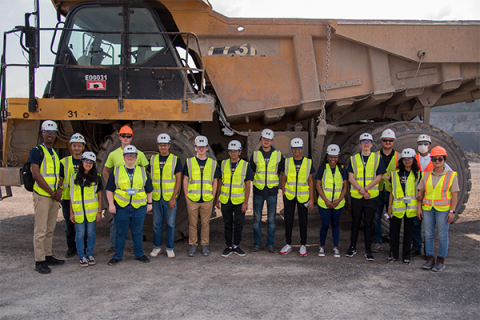 As part of the Mining Rocks! Summer Camp, high school students toured a local quarry with faculty and graduate students from the mining engineering program
