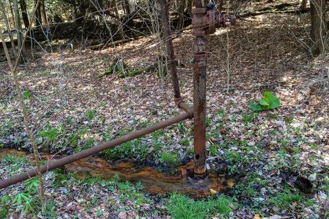 An abandoned natural gas well in Pennsylvania