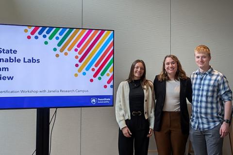 Sustainable Lab Consultants Ella Clobes, Kay Smith and Gavin Maxson present an overview of Penn State's Sustainable Labs Program