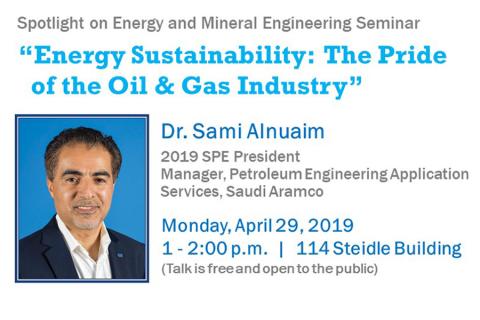 President of Society of Petroleum Engineers to discuss energy sustainability