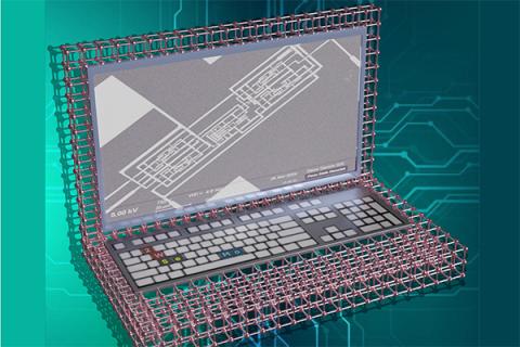 Conceptual illustration of a computer based on 2D molecules