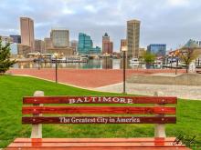The Baltimore city skyline 
