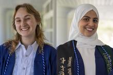 Parker Przybylski, left, has been named Penn State's College of Earth and Mineral Sciences’ student marshal, the top graduate overall; and Shahad Alsadoon has been named the college’s engineering honor marshal, the top graduate in an engineering discipline