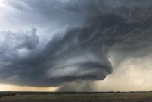 A supercell thunderstorm formed near Hico, Texas