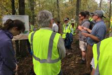 Geologists tour the Susquehanna Shale Hills Critical Zone Observatory near Shaver's Creek Environmental Center